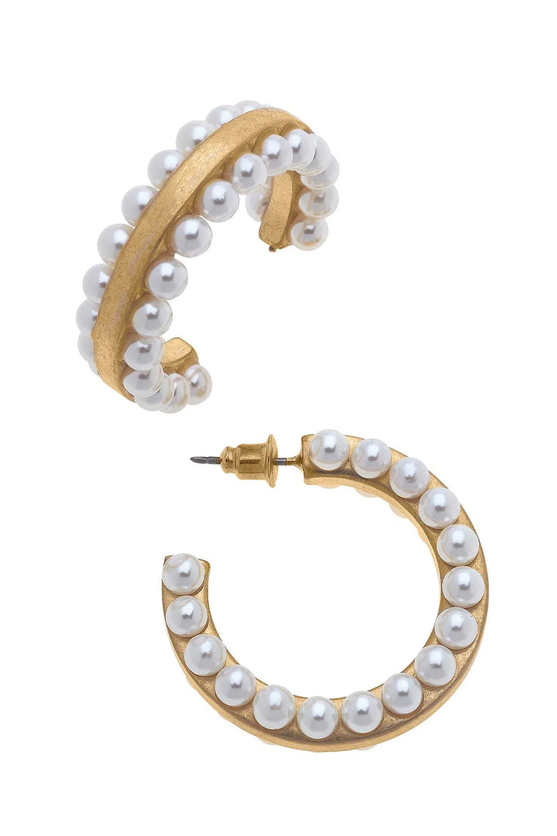 Ashlynn Pearl-Studded Hoop Earrings