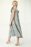 Tiered Collar Midi Dress