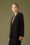 Double Breasted Solid Blazer Jacket