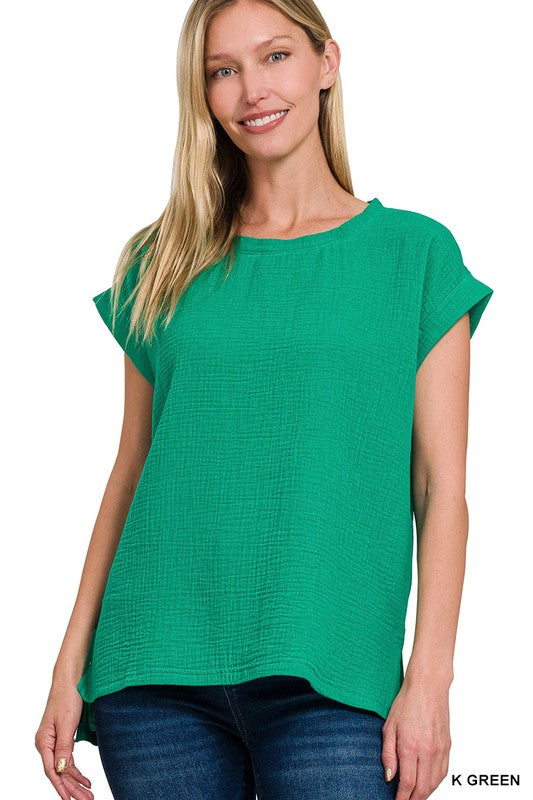 Round Neck Double Gauze Top