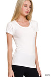 Ribbed Round Neck SS Basic Top