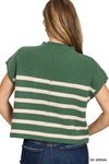 SS Stripe & Solid Pocket Sweater Top