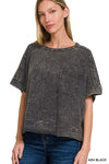 Acid Wash Boxy Tee Top