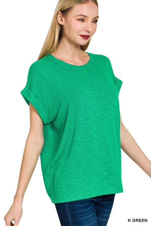 Hacci Roll Sleeve Top