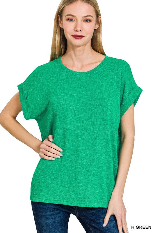 Hacci Roll Sleeve Top