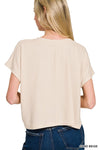 Soft V-Neck Cropped Top