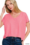 Soft V-Neck Cropped Top