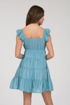 Tiered Babydoll Mini VNeck Dress