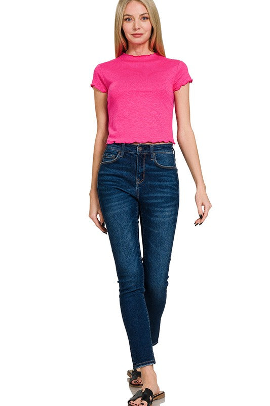 Lettuce Trim Cropped Top