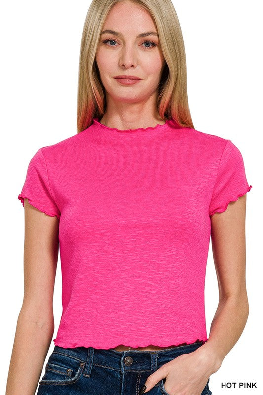 Lettuce Trim Cropped Top