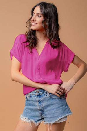 Satin Button Down Top