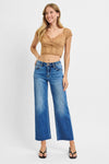 Tummy Control Mid Rise Crop Straight Jeans