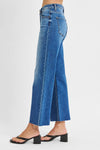 Tummy Control Mid Rise Crop Straight Jeans
