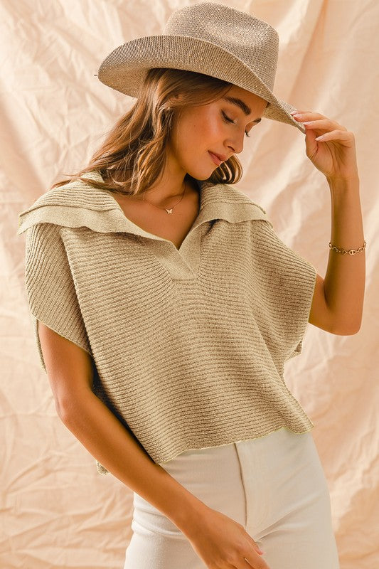 Shawl Collar Dolman Sweater Top