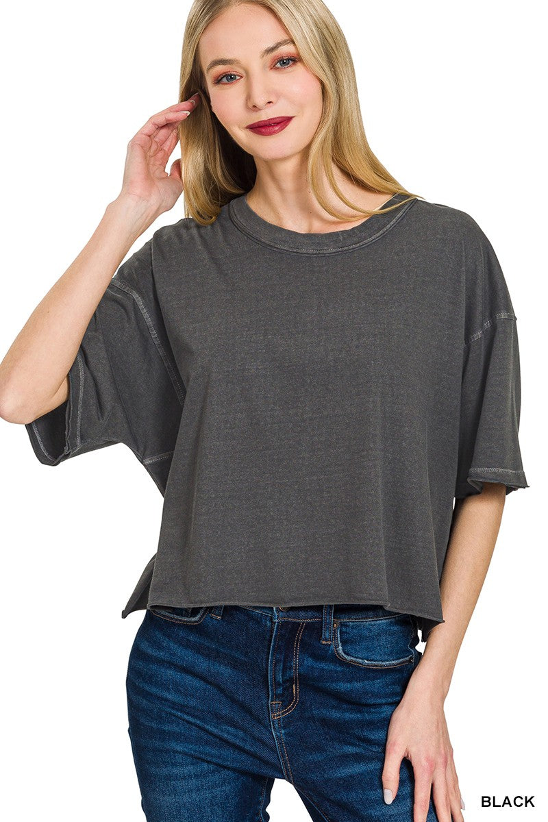 Enzyme Washed Boxy Top