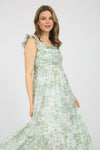 Ruffle Strap Pleat Bust Dress