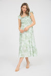 Ruffle Strap Pleat Bust Dress