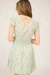 Shirred Waist SS Floral Dress