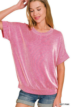 Cord Ribbed Banded Top