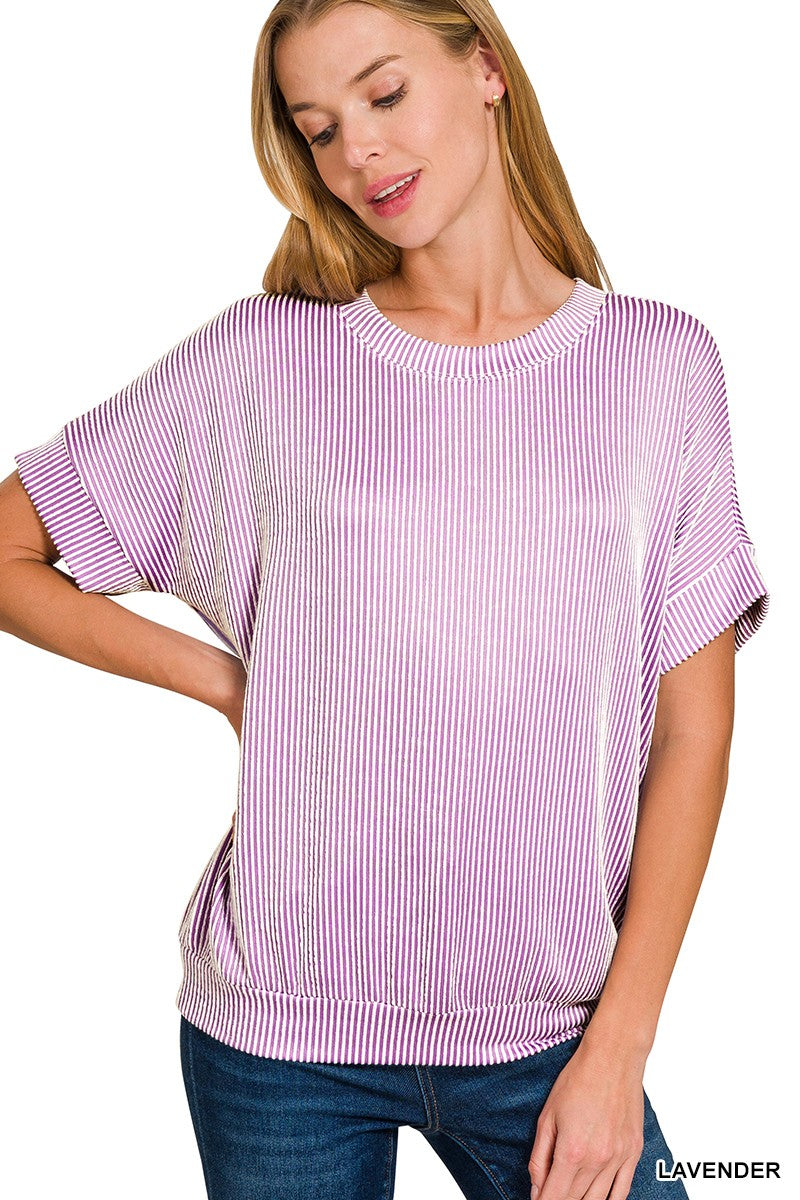 Cord Ribbed Banded Top