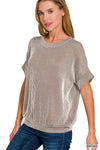 Cord Ribbed Banded Top