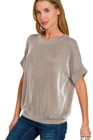 Cord Ribbed Banded Top