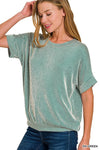 Cord Ribbed Banded Top