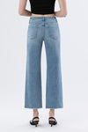 Enviably Hi Rise Raw Hem Wide Jeans