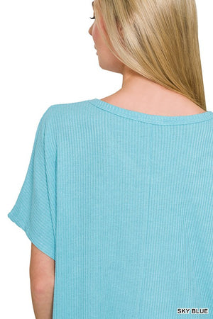 Ribbed Soft V SS Top