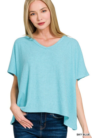 Ribbed Soft V SS Top