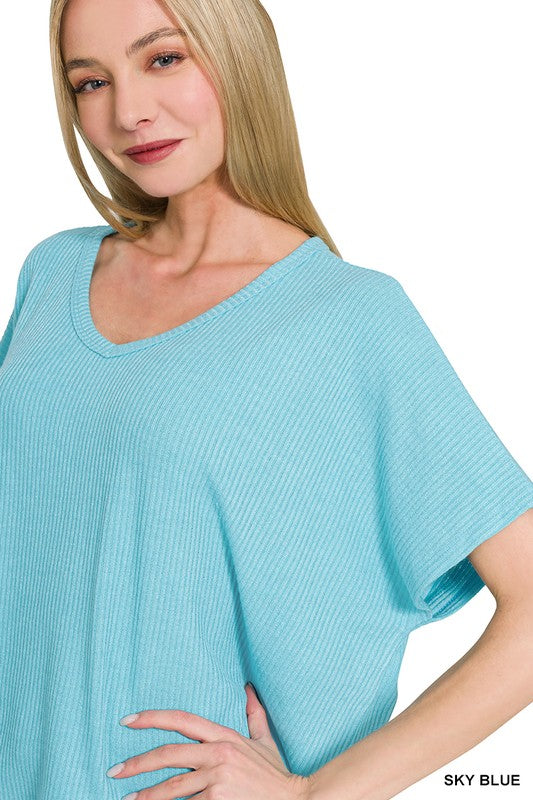 Ribbed Soft V SS Top