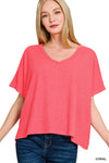Ribbed Soft V SS Top