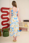 Scallop Trim Picnic Print Midi Dress