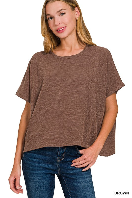 Cotton Slub Boxy Top