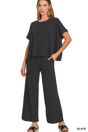 Cotton Slub 2-Piece Pants Set