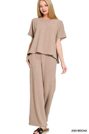 Cotton Slub 2-Piece Pants Set
