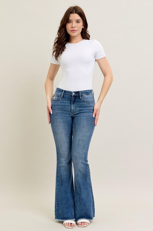 Fray Hem Vintage Flare Jeans