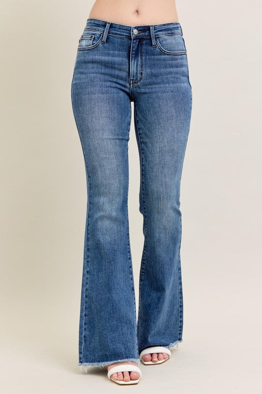 Fray Hem Vintage Flare Jeans