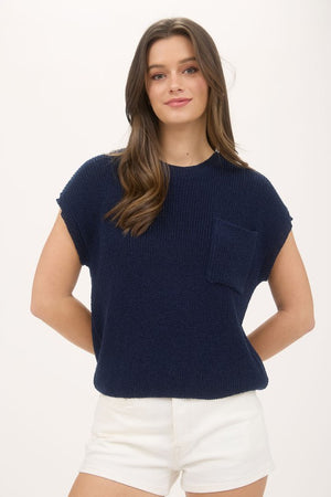 Exposed Seam SS Henley Top