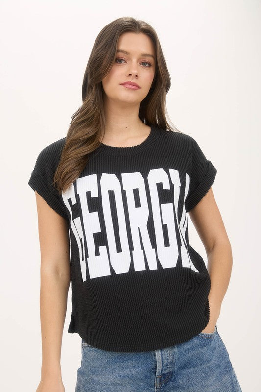 SS Corded Knit Georgia Top
