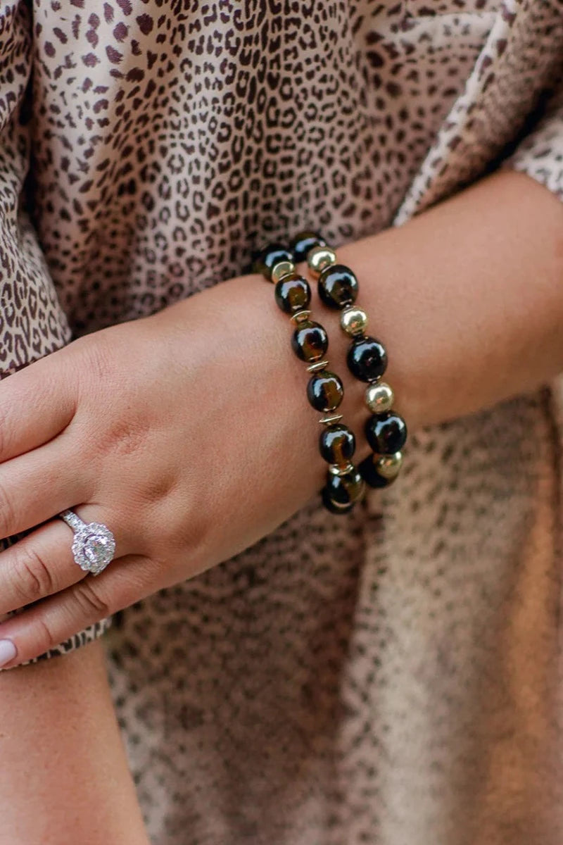 Delaney Resin Ball Bead Stretch Bracelet