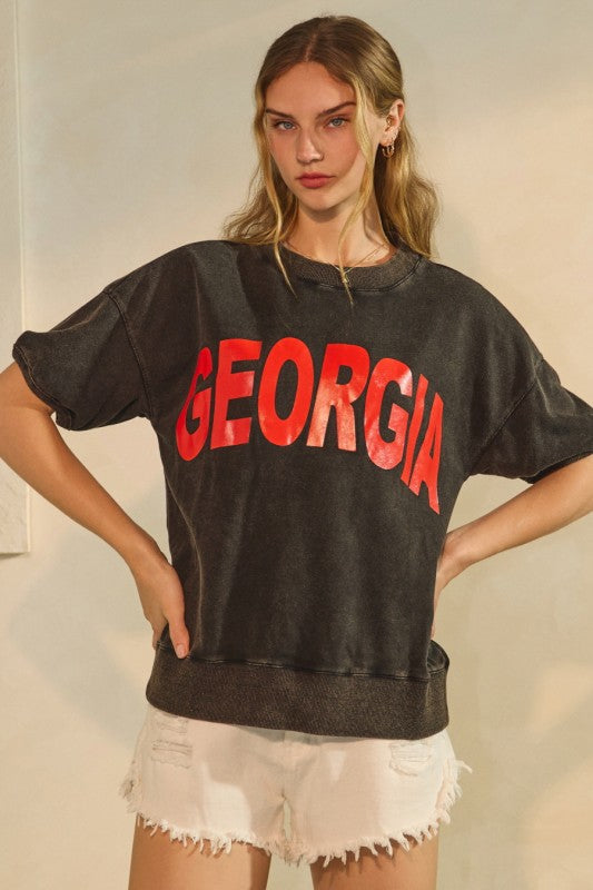 SS Acid Wash Georgia Sweatshirt