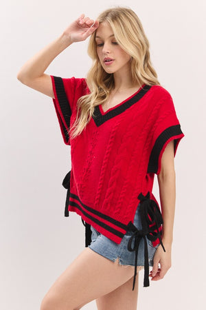 Side Ties Game Day Sweater Vest
