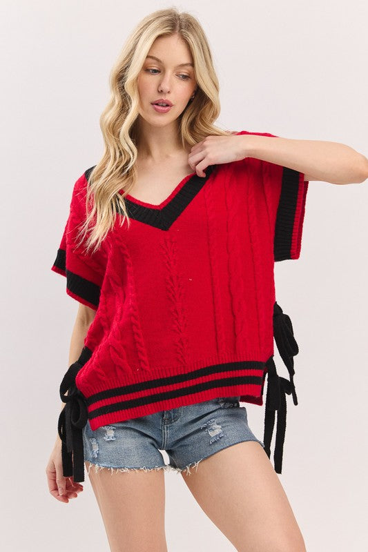 Side Ties Game Day Sweater Vest