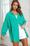 Mineral Wash Oversized Tencel Shirt Top