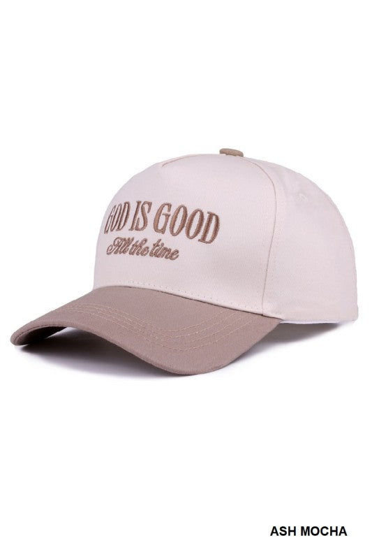 God Is Good All The Time Two-Tone Canvas Cap