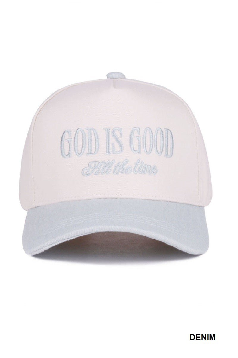 God Is Good All The Time Two-Tone Canvas Cap