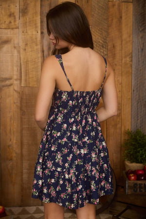 Floral Sleeveless Tiered Mini Dress