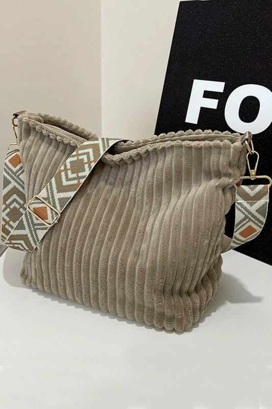Corded Sling Tote Purse w/Guitar Strap