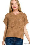 Cable Knit SS Sweater Top